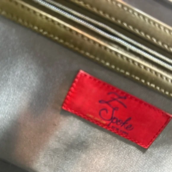 Z-Spoke Zac Posen Green & Burgundy with Snake Skin Pattern Shoulder Bag - Picture 4 of 11